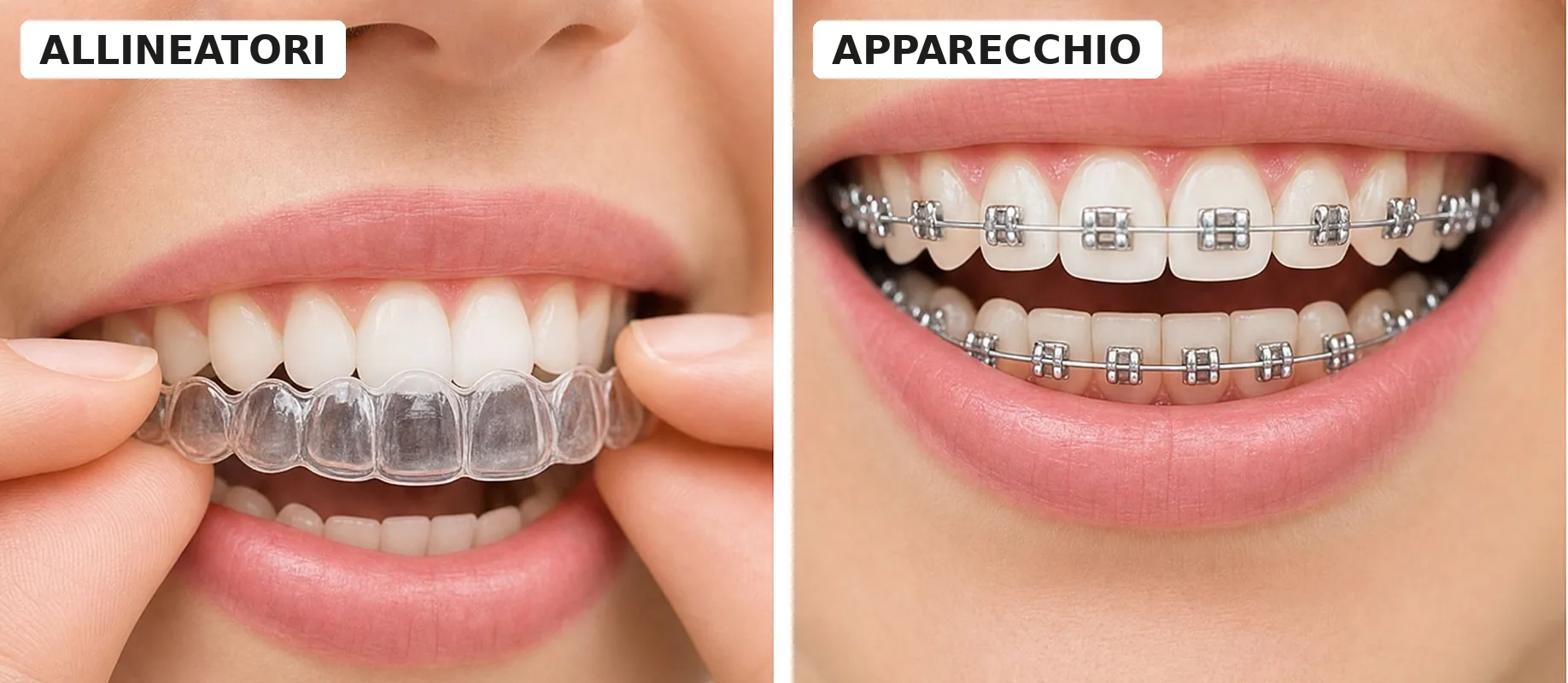 Allineatori trasparenti e apparecchio fisso - confronto dei metodi